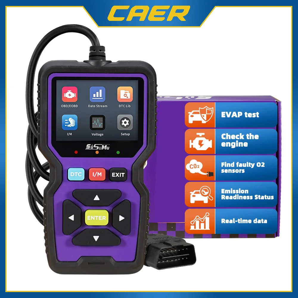 

Автоматический диагностический инструмент OBD2 сканер U37 тестер автомобильного аккумулятора автомобильный чистый неисправностей обнаруживает считыватель кодов несколько языков