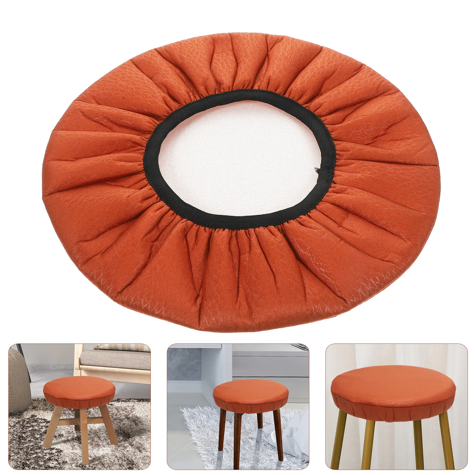 Chair Cover Washable Protector Stool Seat Round Elastic Halloween Christmas Bar Stool Seat Cover Bar Stool Covers Round Stretch