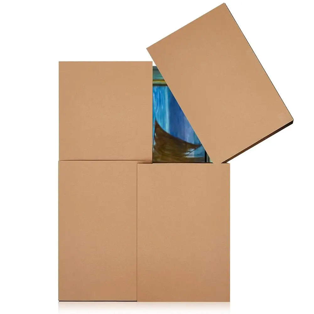

Комплект из 1 коробки для перевозки картин, 40x60x4 дюйма, из гофрированного картона, регулируемые коробки для транспортировки телевизоров, картин, зеркал, для переезда и упаковки