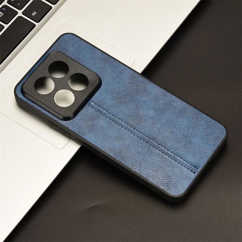 For Xiaomi 14 Pro Case For Xiaomi 14 Suture Soft Edge PU Leather Hard Phone Cover For Xiaomi Mi 14 Pro 14Pro Mi14 Case