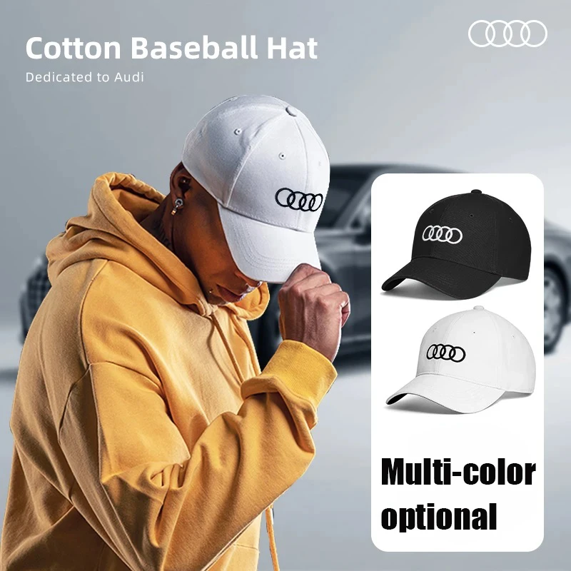 For Audi A3 A4 A5 S4 RS4 A5 S5 RS5 A6 A6 Q2 Q3 Q5 Q Q8 RS4 RS5 Car Logo Cotton Adjustable Baseball Hat Outdoor Car Accessories