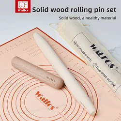 WALFOS  Bakery rolling pin set Silicone mat for dough Roller Non-Stick utensils for kitchen baking supplies Roller Non-Stick