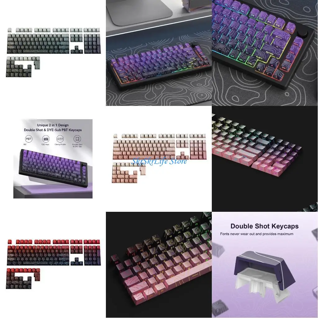 

E65E Universal PBT Keycaps Compatibles Various Mechanical Keyboards Side Printed