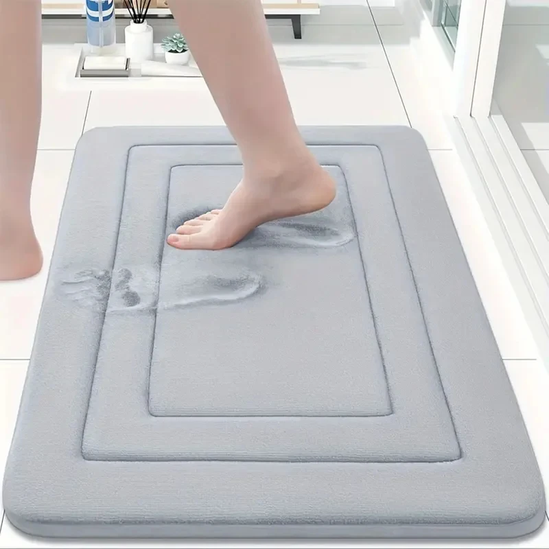 Thickened Flannel Absorbent Floor Mat Entrance Carpet Bathroom Mat Entrance Anti-Slip Mat Entrance Door Mat Toilet Mat