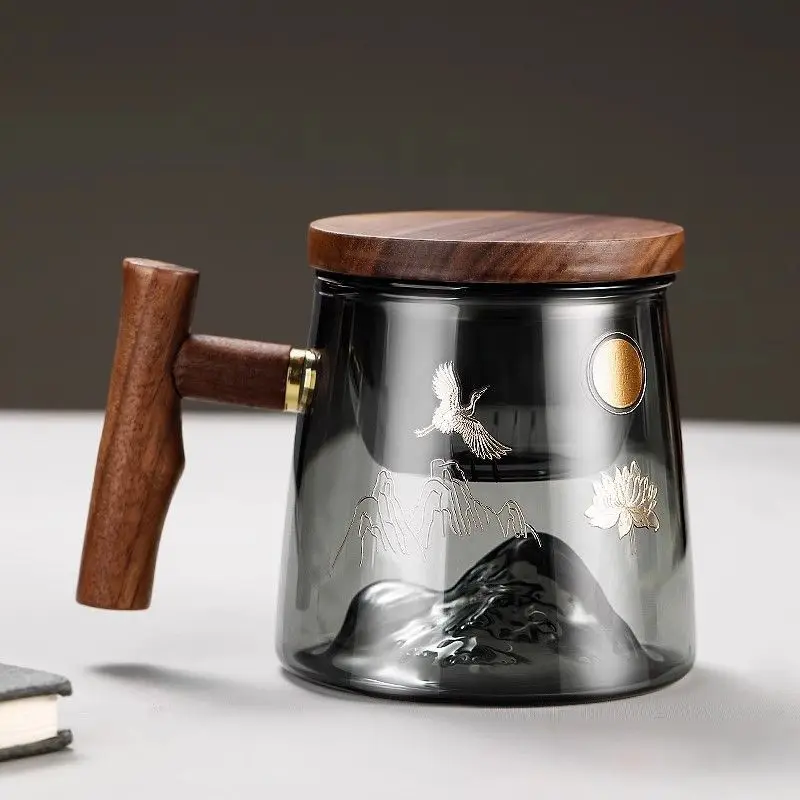 

Men's tea water separation bubble cup glass heat-resistant, explosion-proof and high-temperature resistant water cup