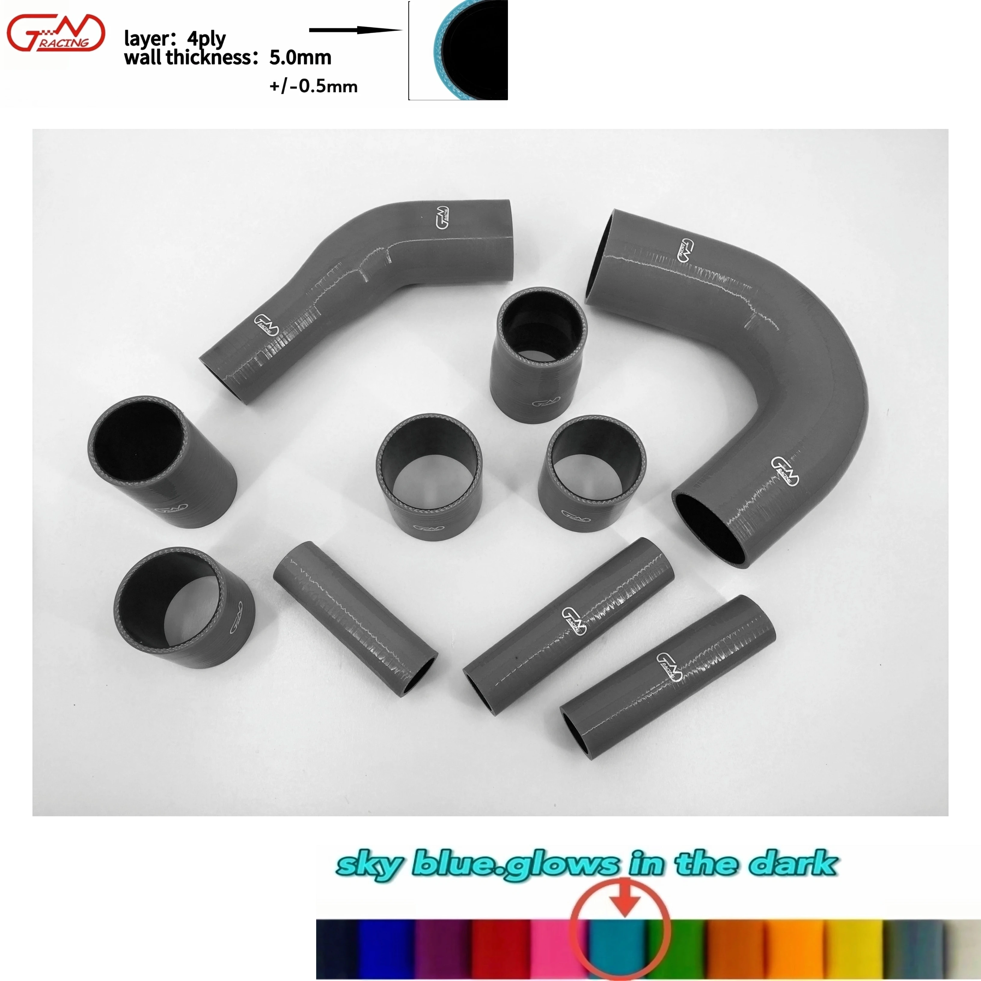 SILICONE INTERCOOLER PIPE HOSE KIT FOR 2008-2015 MITSUBISHI lancer EVO 10/X 4B11T CZ4A view 2