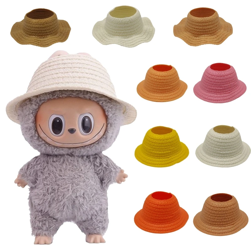 

For Labubu Hat Plastic Straw Hat Doll Dressing Accessories Figure Decorative Glasses Children's Toys Christmas Gift