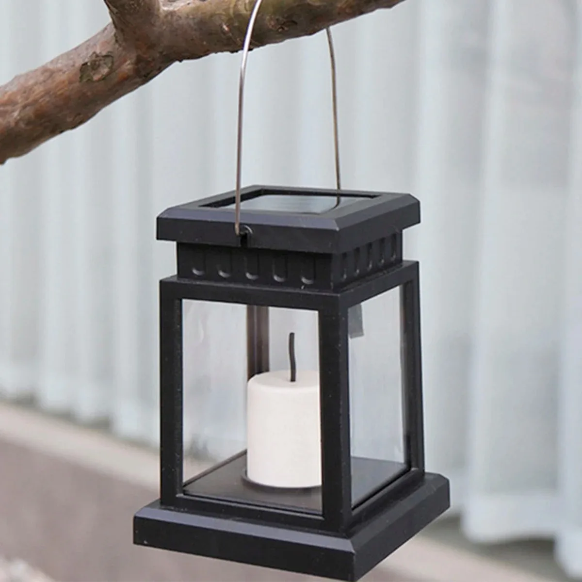 Solar Candle Lantern Outdoor LED Solar Lantern IP44 Waterproof Hanging Lantern Light Auto ON/OFF Solar Landscape Light for Yard