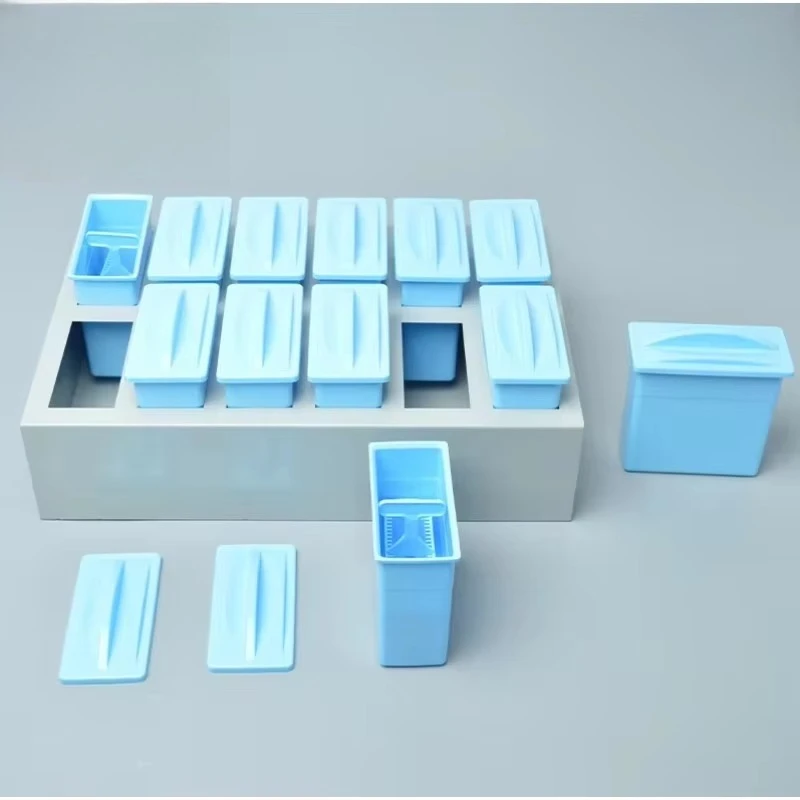 24 Slots PC Laboratory Slide Staining Jar & Rack Immunohistochemistry Staining Kit Support OEM Customization