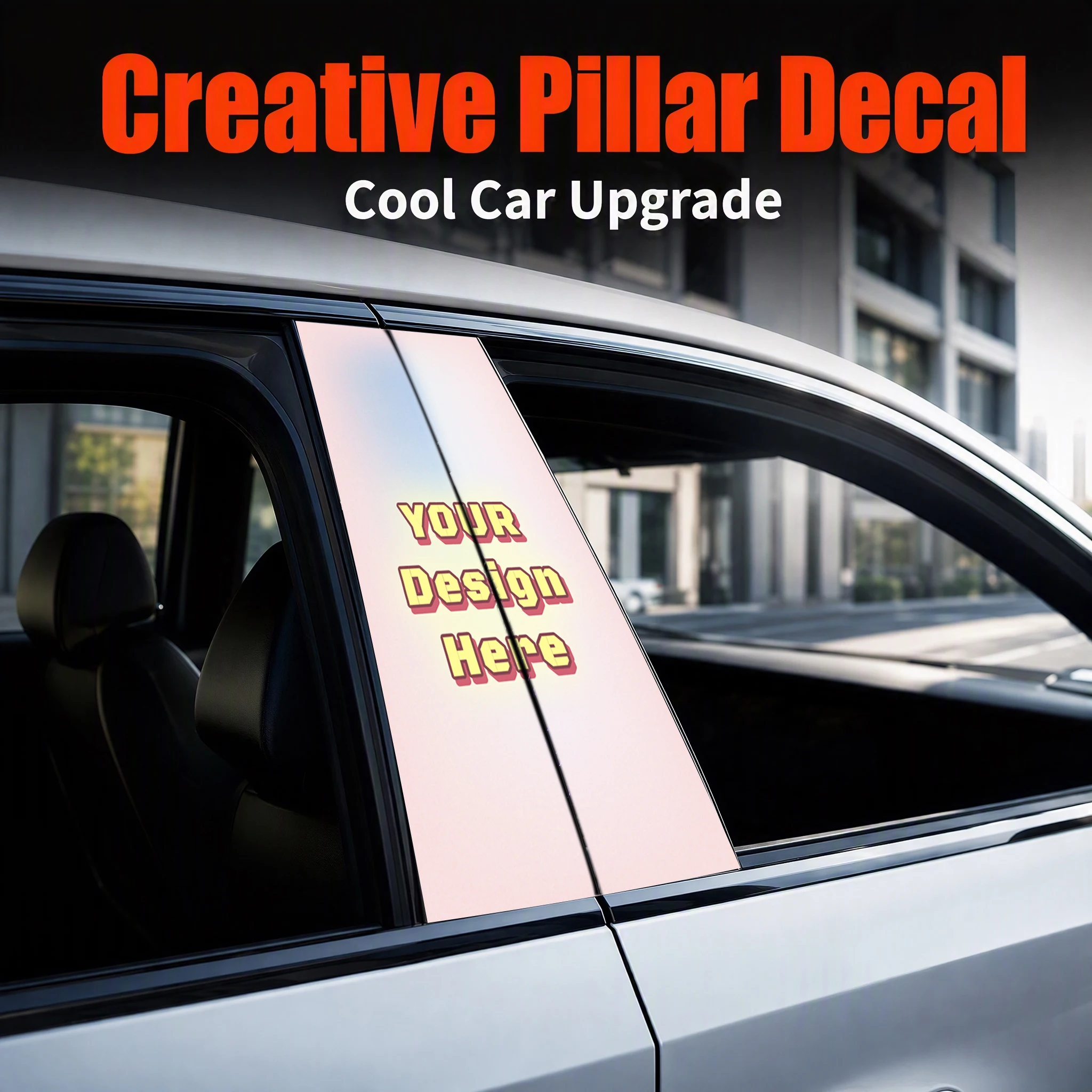 2‑Pcs Custom Personalized Car B‑Pillar Decal Set Anti‑Scratch Waterproof Auto Middle Column Sticker for Car Exterior Decoration