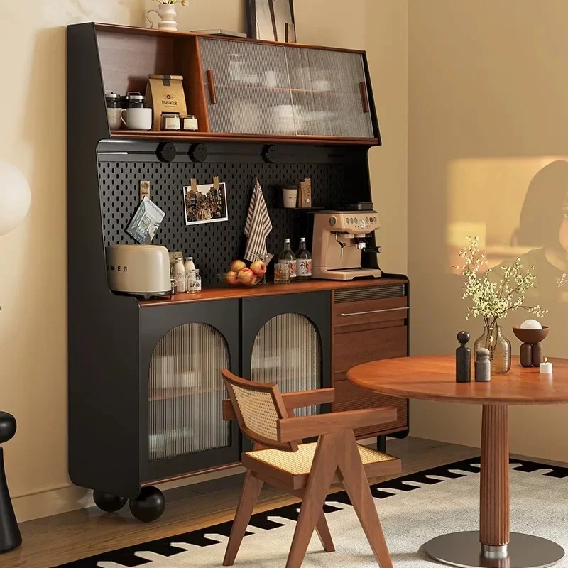 Solid wood dining side cabinet against the wall Integrated locker Living room shelf Modern simplicity