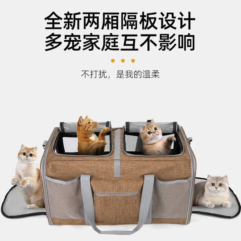 

New pet hatchback outdoor universal wheel breathable and convenient portable crossbody large capacity pet trolley box folding