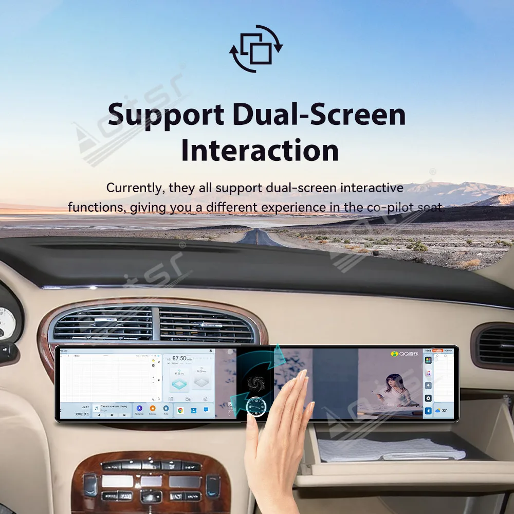Dual Touch Screen 12.3'' Android 13 Plug & Play For Peugeot 4008/5008 2017-2021 Navigation Multimedia Player Stereo Head Unit