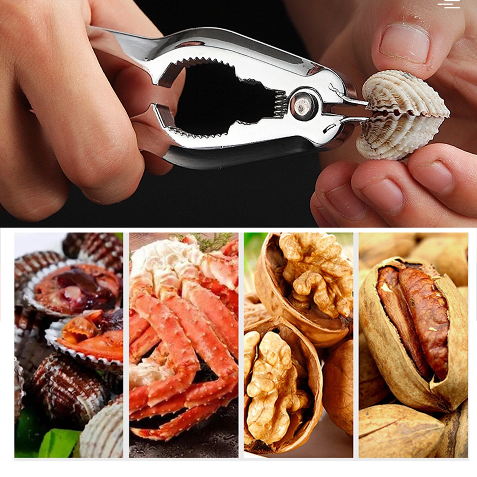 Multi Functional Shellfish Tool Crab Pliers Nut Cracker with Blood Clam Opener for Kitchen