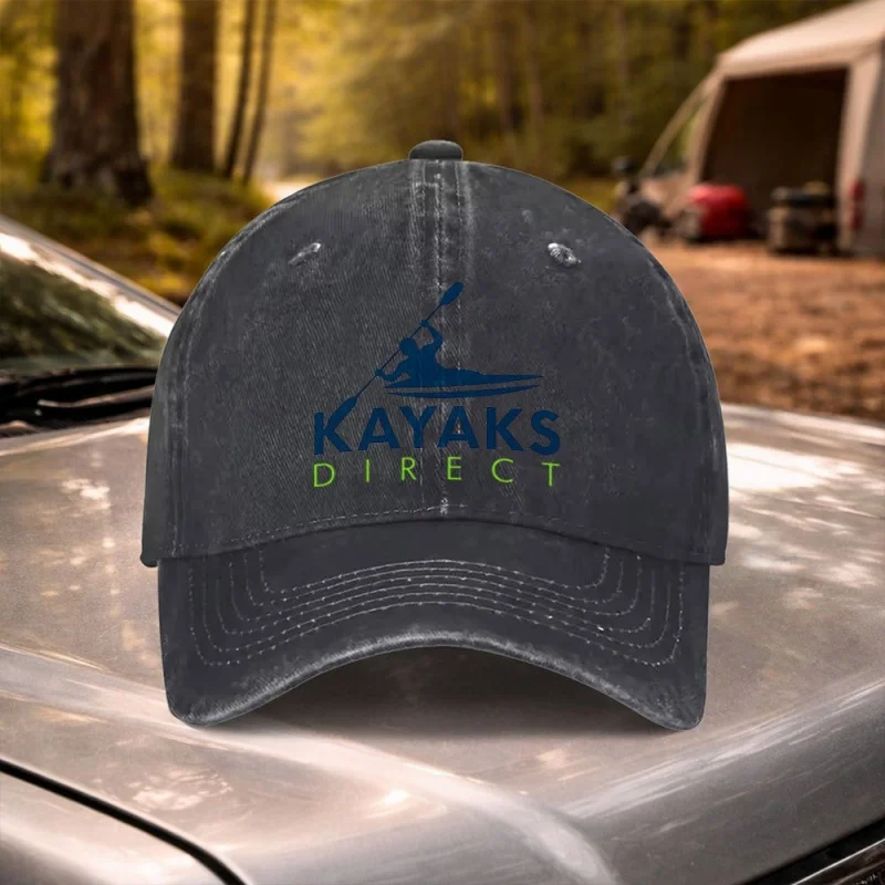 Kayak-Themed Vintage Washed Adjustable Baseball Cap for Weddings, Parties, Festivals, Cycling, Camping, Golf