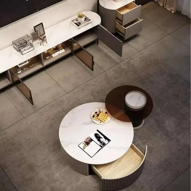 

Coffee Table Italian Luxury Minimalist Modern Aesthetic Round High Quality Service Writing Mesa Auxiliar Lounge Suite Furniture