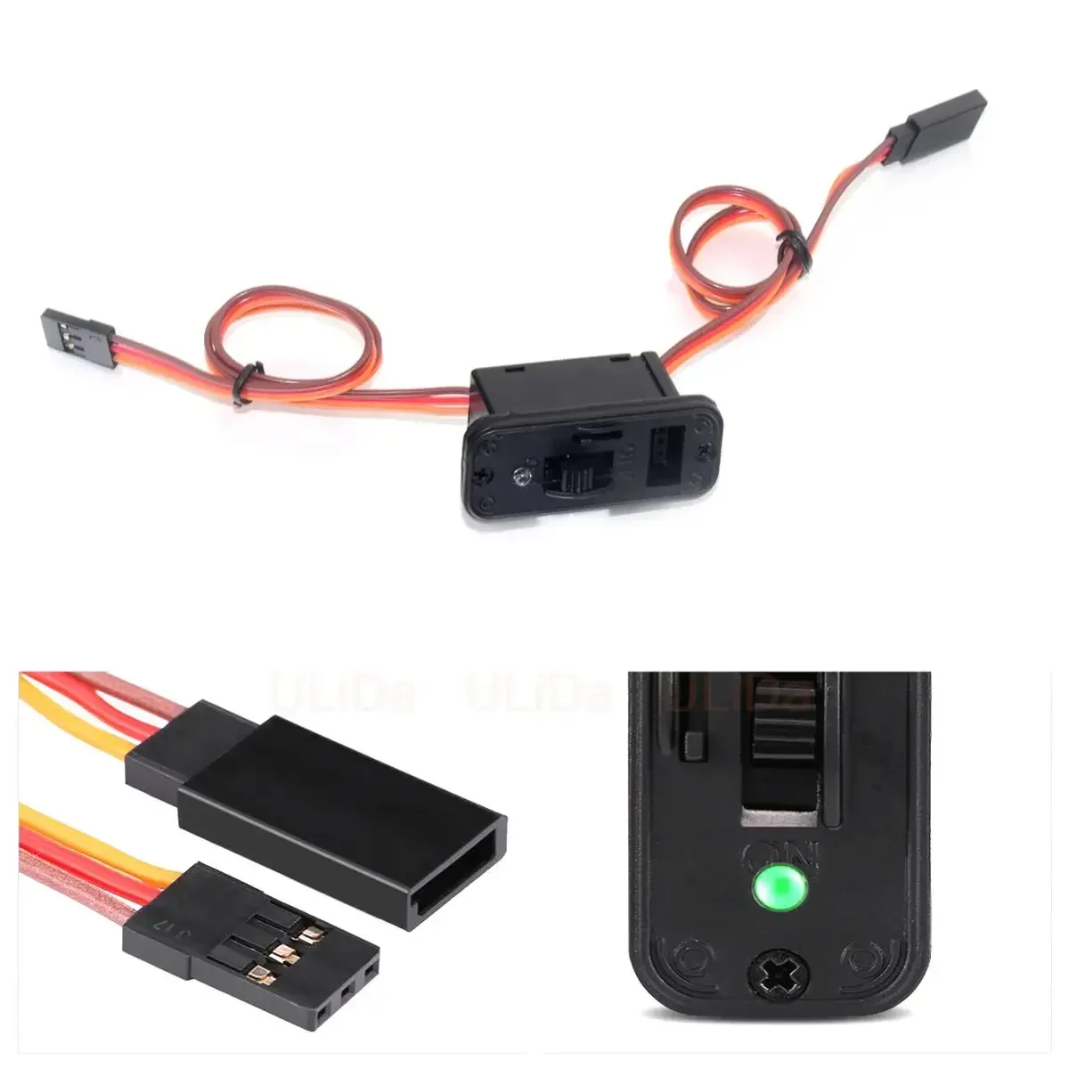 On/Off Heavy Duty RC Switch Connectors /w LED Display JR Futaba for Receiver for RC ESC Quadcopter FPV Drone Car Battery