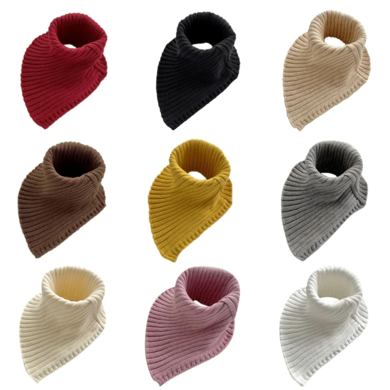 Ribbed Knit Turtleneck Faux Collar Wrap Scarf Neck Guard for Women and Girls