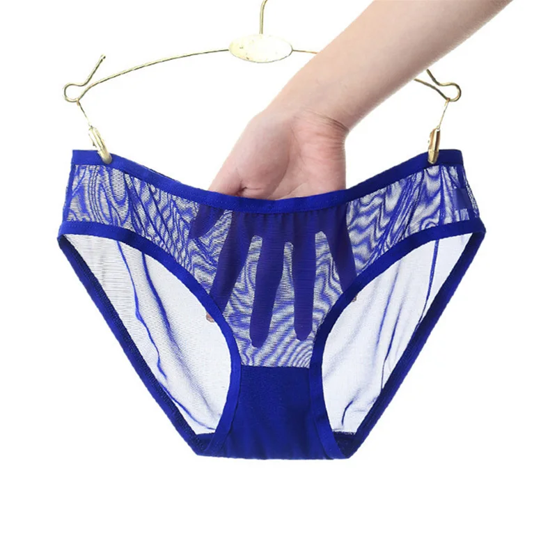 Bragas de malla Sexy para mujer, ropa interior transparente de cintura baja, calada, transpirable, alta elasticidad, lencería femenina