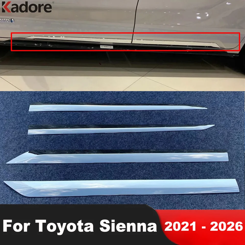 

Для Toyota Sienna XL40 2021-2026: Хромированная декоративная накладка на боковую дверь, молдинг, полоса-накладка, автомобильные аксессуары