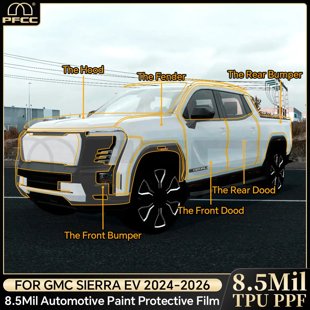 

For GMC sierra EV 2024-2026 TPU Paint Protection Film Pre-cut PPF Car Body Anti-Scratch Clear Bra Resistant Repairable Invisible