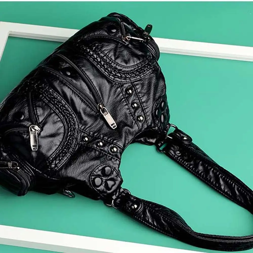 PU Leather PU Shoulder Bag Retro American Style Fashion Design Versatile Saddle Bag French Style Solid Color Underarm Bag Girls
