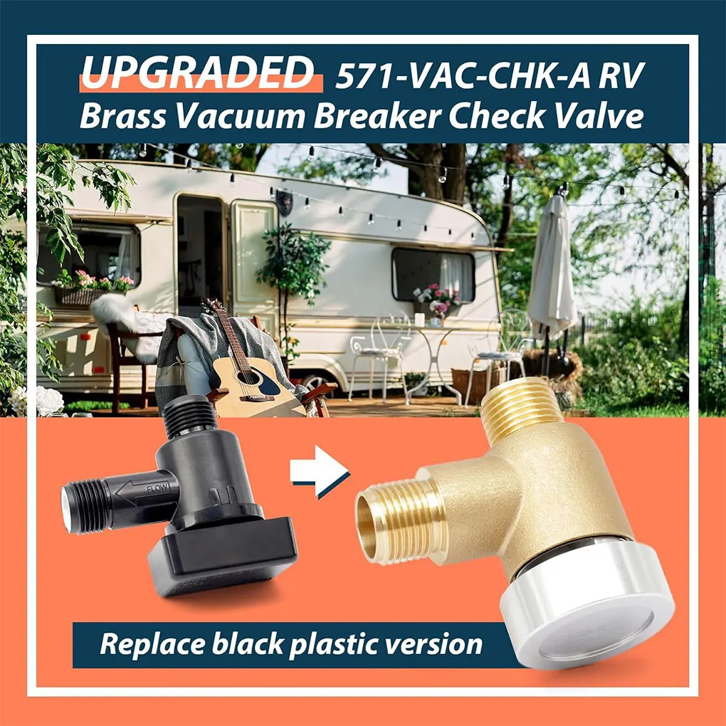 571-VAC-CHK- Brass RV Vacuum Breaker Check Valve Rv Accessories Brass RV Vacuum Rv Travel Trailers