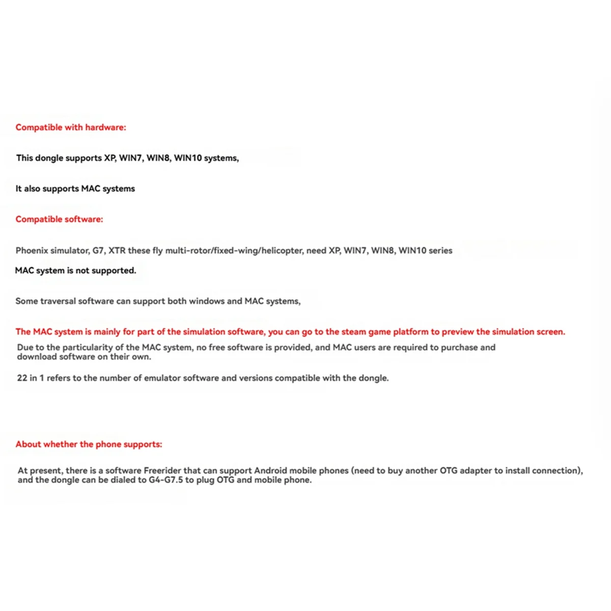 ABJZ 22 في 1 RC USB محاكي الطيران دونغل تدريب الطيران دونغل مع كابل ل G7 XTR فينيكس محاكي FPV سباق الطائرة بدون طيار