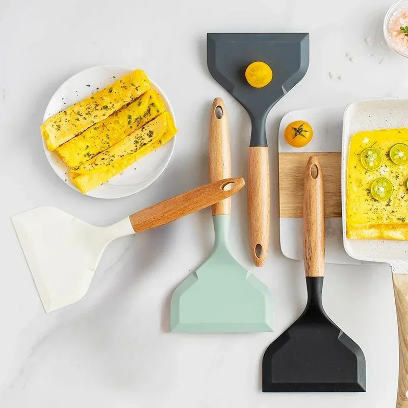 

Silicone Spatula Cooking Utensils Beef Meat Egg Kitchen Scraper Wide Pizza Shovel Frying Non Stick Spatula Kitchenware Tools
