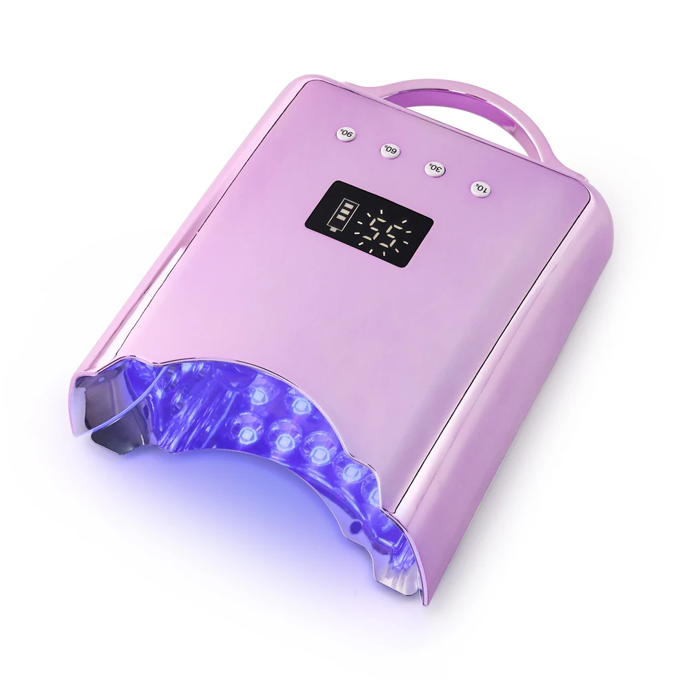 2025 Professional Salon Use 78W Wireless Rechargeable LED UV Lamp Nail Dryer Automatic Pedicure Manicure Big Battery Portable