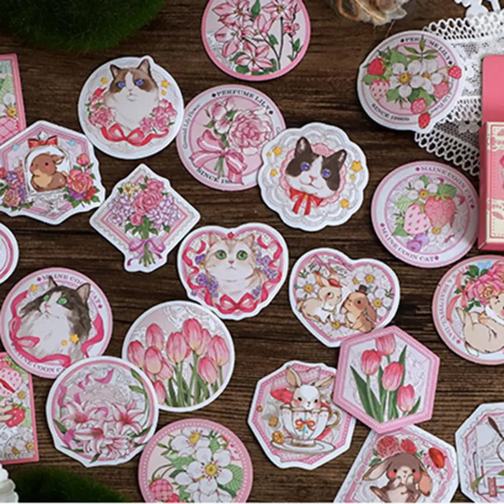 46Pcs Deco Stickers Adorable Wear Resistant Wide Application Scrapbooking Stickers