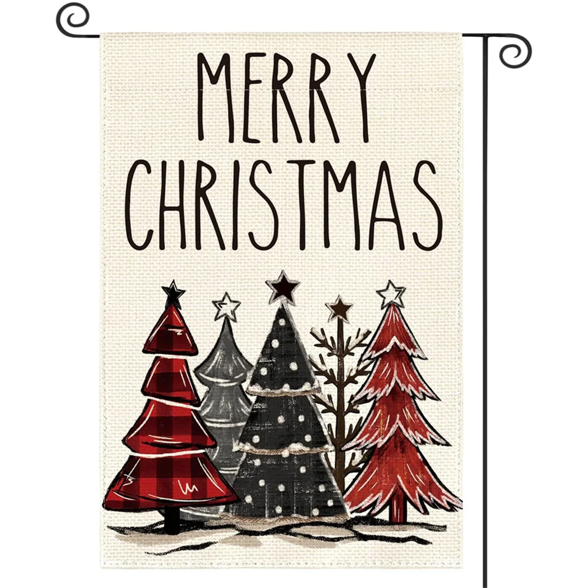 A71P Christmas Garden Flag Outdoor Yard Decoration Polyester Three-Layer Merry Christmas Garden Flag Style 3