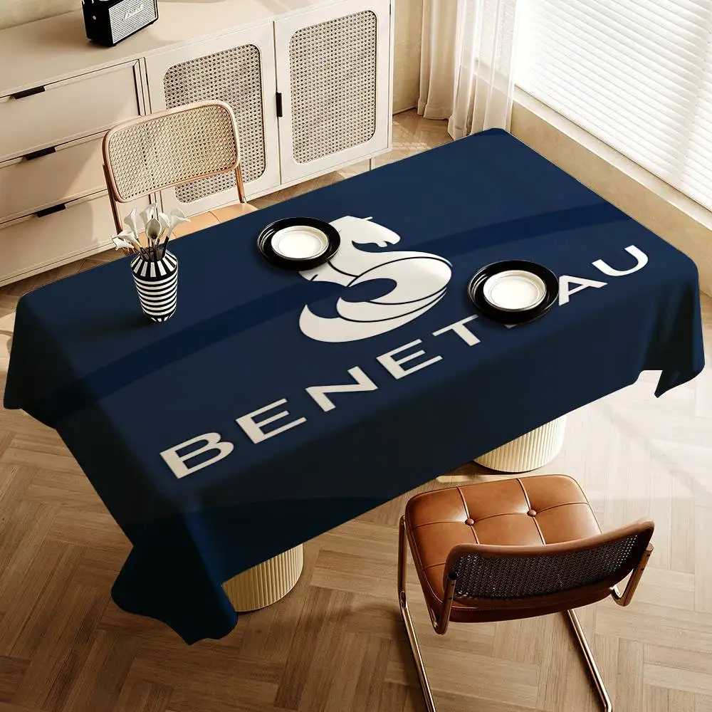 B-BENETEAU Logo Rectangle Tablecloth Table Decor Reusable Waterproof Kitchen Dining Table Cloth Holiday Party Decoration
