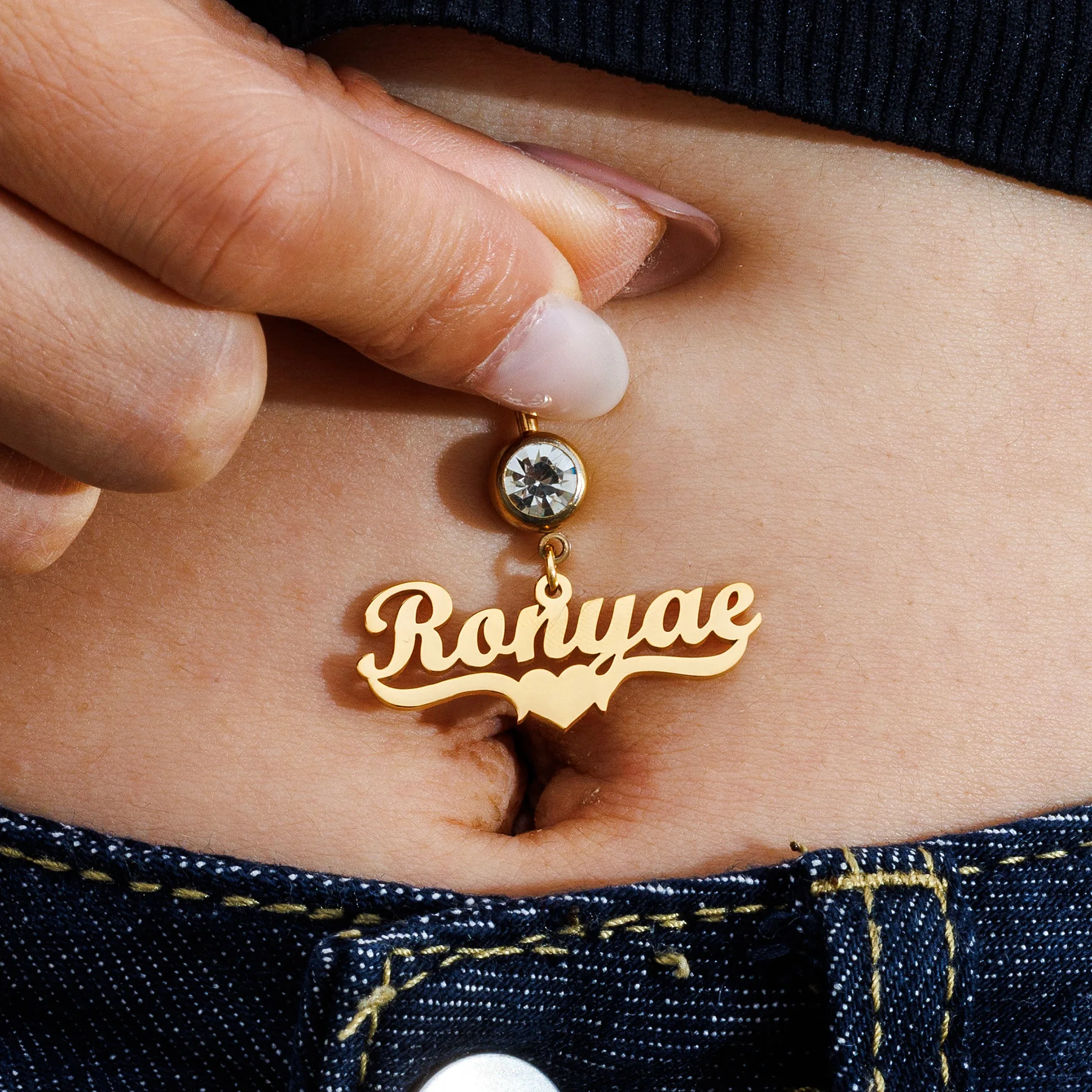 

Acheerup Personalized Custom Name Umbilical Nail Rings for Women Stainless Steel Sexy Navel Piercing Zircon Body Jewelry Gifts