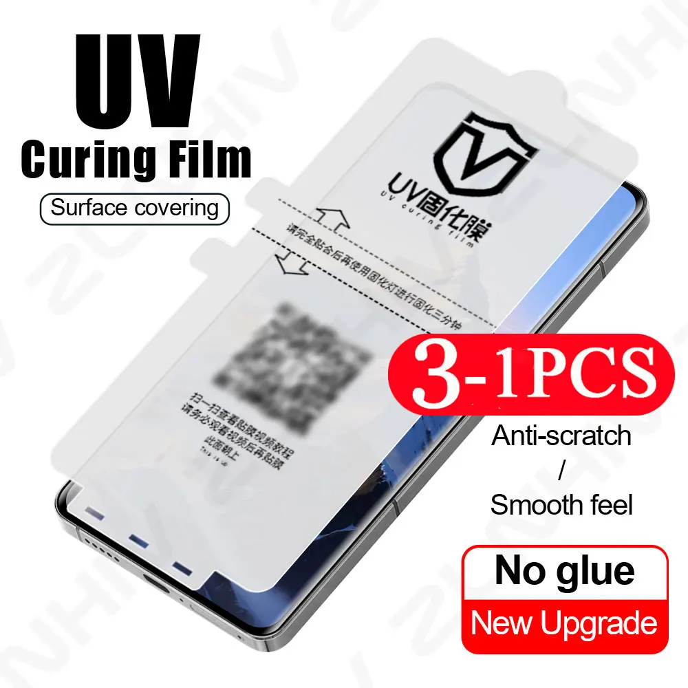 3/2/1 Pcs Protective Film for vivo X200 Screen Protector Y300 X100 UV Light Curing Film X90 X80 Soft Full Cover S19 S18 S17 Pro