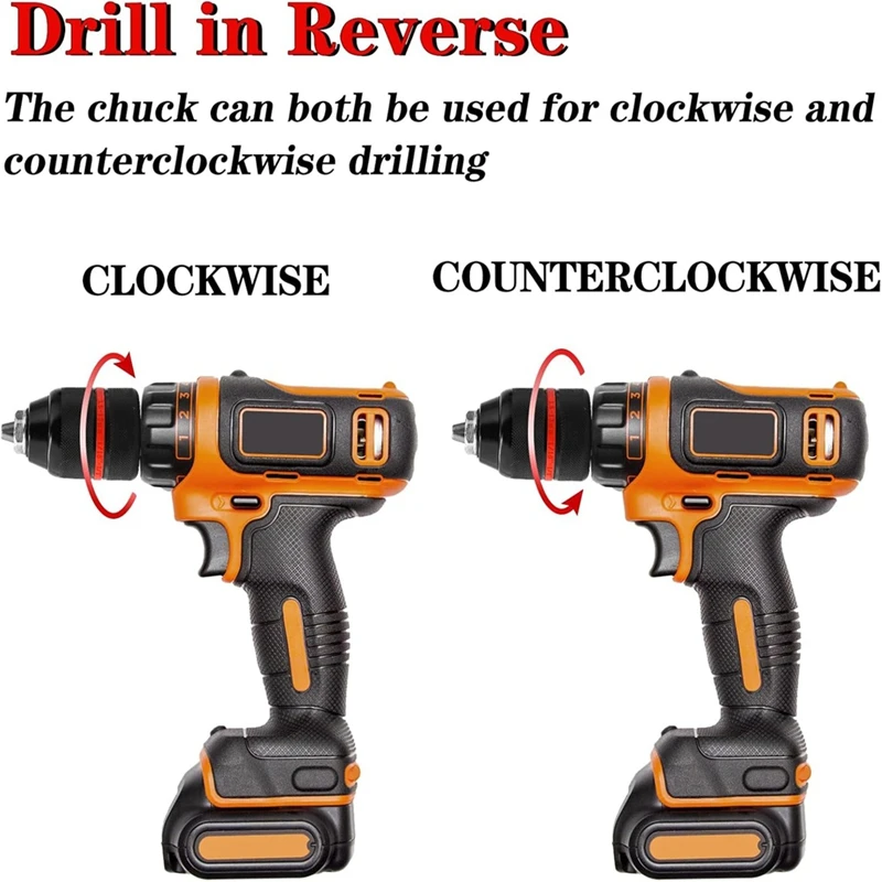 1,5-13 mm schlüsselloses Handbohrfutter 1/2-20UNF mit SDS Plus-Adapter, 1/4 Zoll Hexshank-Konverter, Sechskantgriff, 1/2 Zoll Steckschlüssel