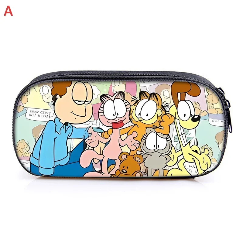 Garfields Pencil Case Zipper Large Capacity Stationery Box Storage Bag Cute Odie Pen Bag Wallet Polyester Pencil Case Kids Gifts