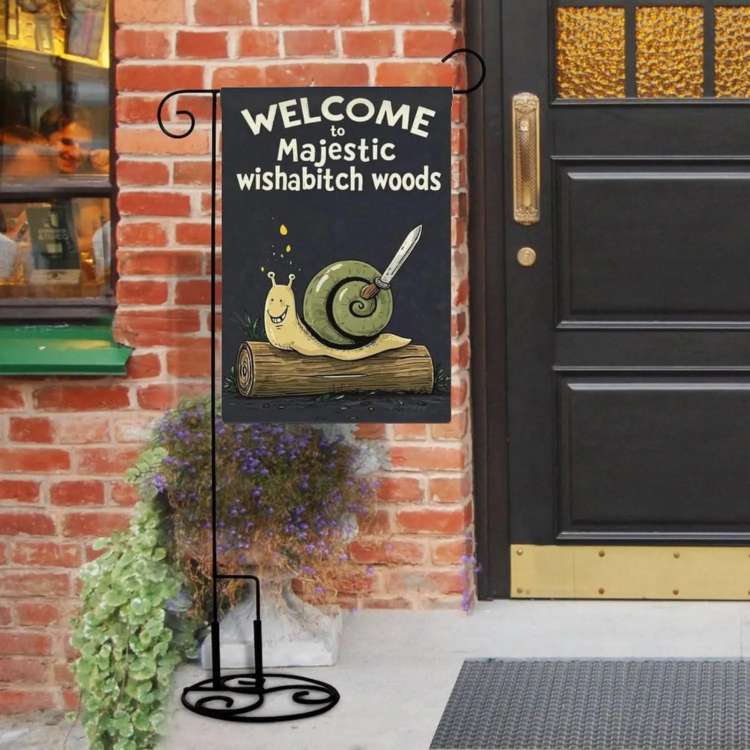 Humorous Majestic Wishabitch Woods Garden Flag 12x18 Inch Double Sided, Small Yard All Season Outdoor Decoration MMZ