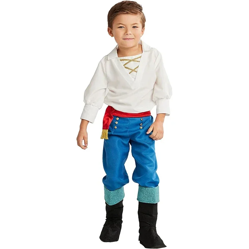 New Arrival 2024 Movie Kids The Little Mermaid Cosplay Boy Prince Eric Halloween Purim Costume