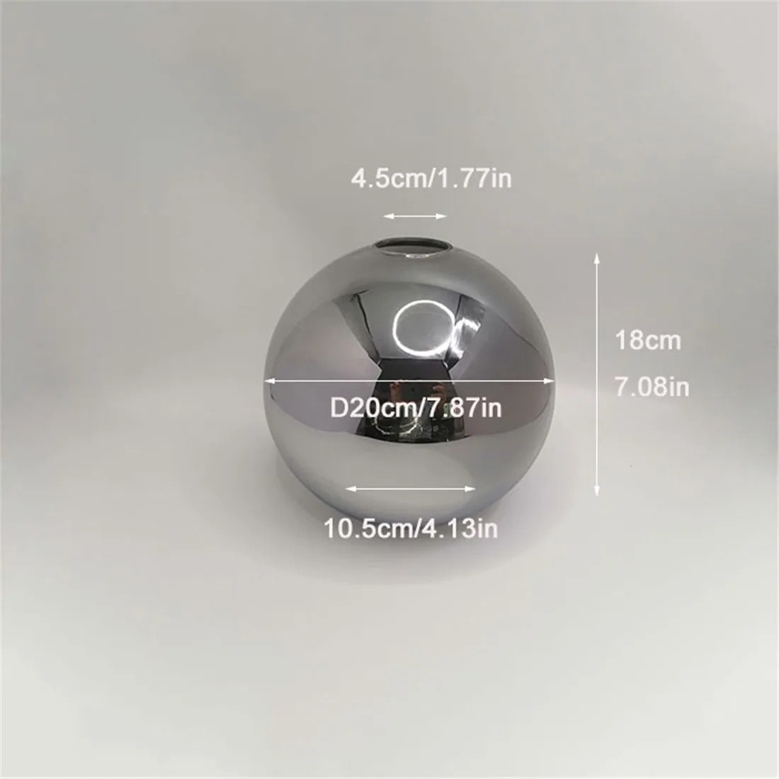 Imagem -03 - Abajur para Substituição de Tampa Leve Globo Cinza Abertura Dupla Sombra Moderna de Vidro Esfumaçado 45 mm E27 E26