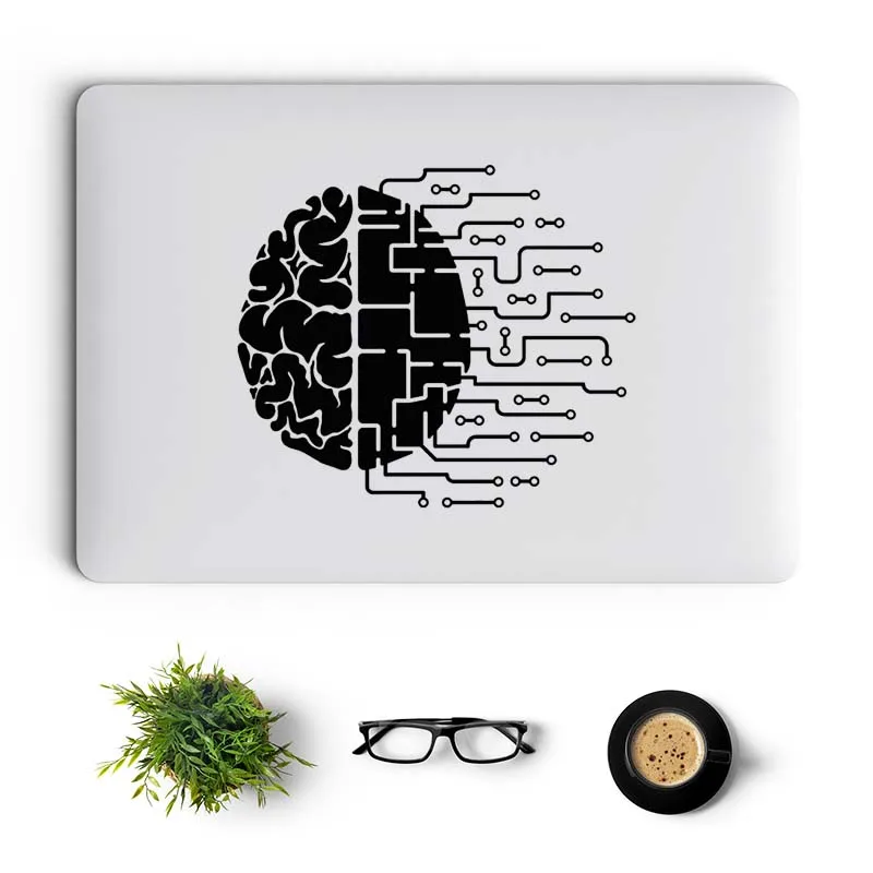 AI Brain Creative Vinyl Laptop Decal for MacBook Air Retina Pro 14 16 Mac Cover Skin HP Dell Lenovo Asus Notebook Decor Sticker