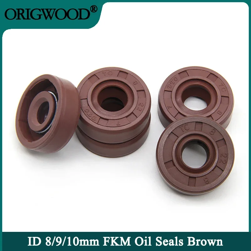 

FKM Oil Seal ID 8/9/10mm TC-8/9/10x14/15/16/17/22/26/28*5/7/8/10mm Fluorine Rubber Cover Double Lip Seals Rings Gasket