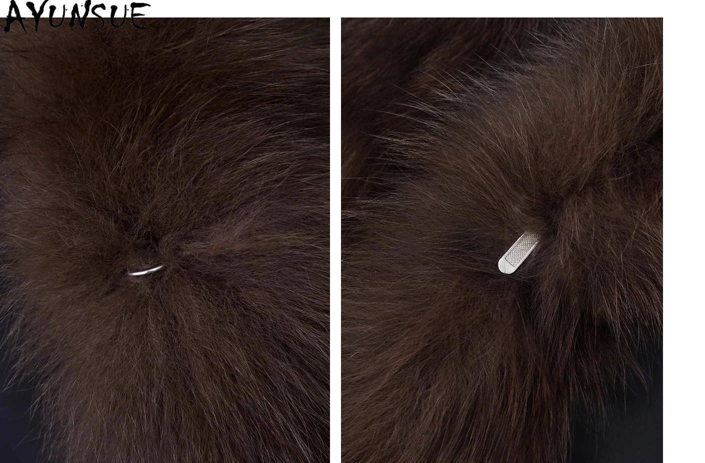 معطف فرو الثعلب الطبيعي من AYUNSUE معاطف نسائية دافئة من الفرو الحقيقي سترة شتوية 2025 ملابس فاخرة للسيدات جديد في ملابس خارجية شوبانا Жénska #4