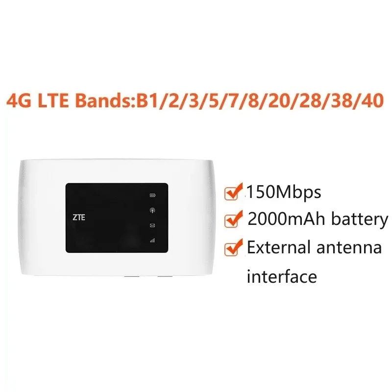 Roteador ZTE MF920U Desbloqueado, Roteador WiFi Móvel, Hotspot 4G LTE, 150Mbps, Desbloqueado