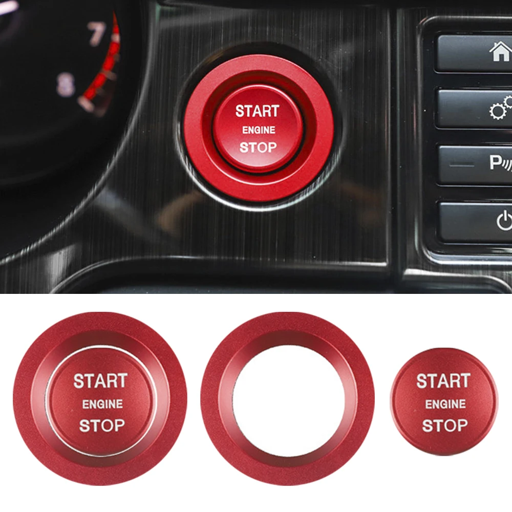 

1/2pcs Car Engine Start Push Button Cover/Ring for Land Rover Discovery Sport LR5 Range Rover Sport Vogue Evoque Aluminum Alloy