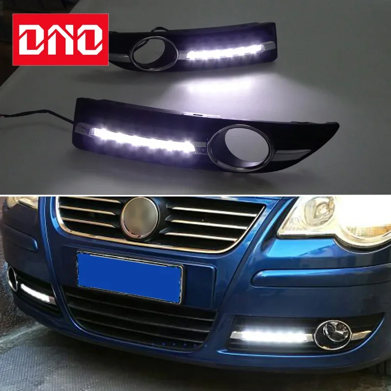 

Car LED DRL Daylight For Volkswagen VW Polo 2005 - 2010 Yellow Turn Signal Indicator Daytime Running Light Fog Lamp Headlight