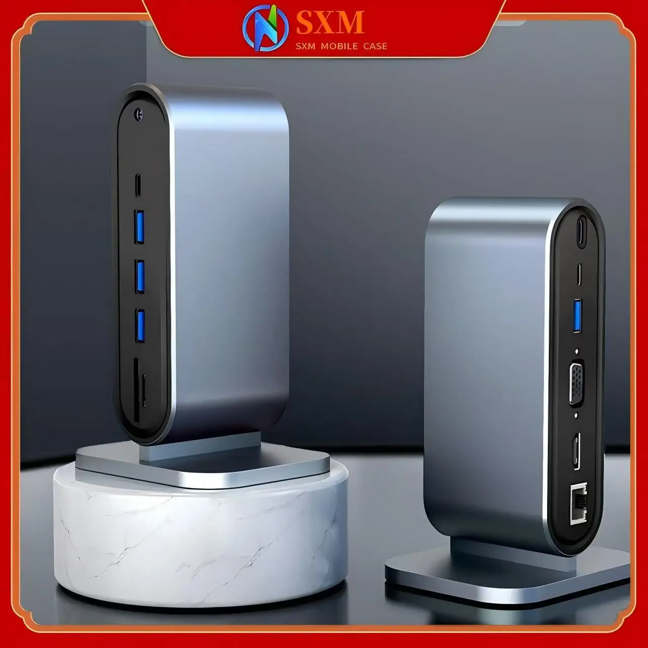 

Vertical 12-port HD dual projection 4K simultaneous display is suitable for Mac computer workstation docking station