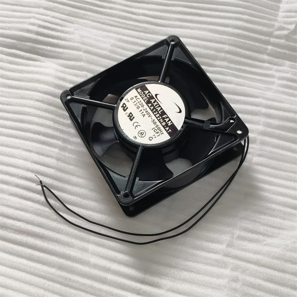 AA1282HB-AT 120*120*38mm  AC220V-240V 0.13/0.11A 2-wire Cooling Fan Metal Frame 2600 RPM Industrial Fan