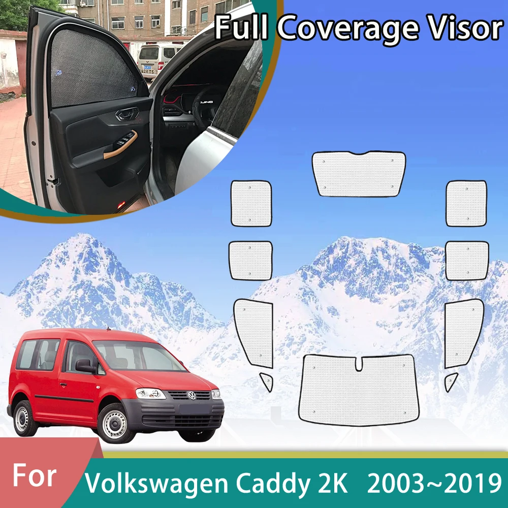 

Car Full Coverage Sunshades For Volkswagen VW Caddy 2K Maxi 2003~2019 Anti-UV Protect Sun Visor Windshield Windows Accessories