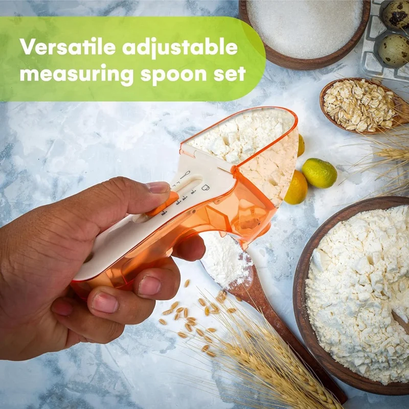 Graduated Plastic Measuring Spoon Portable And Adjustable Measuring Spoon Set Baking Tool Durable